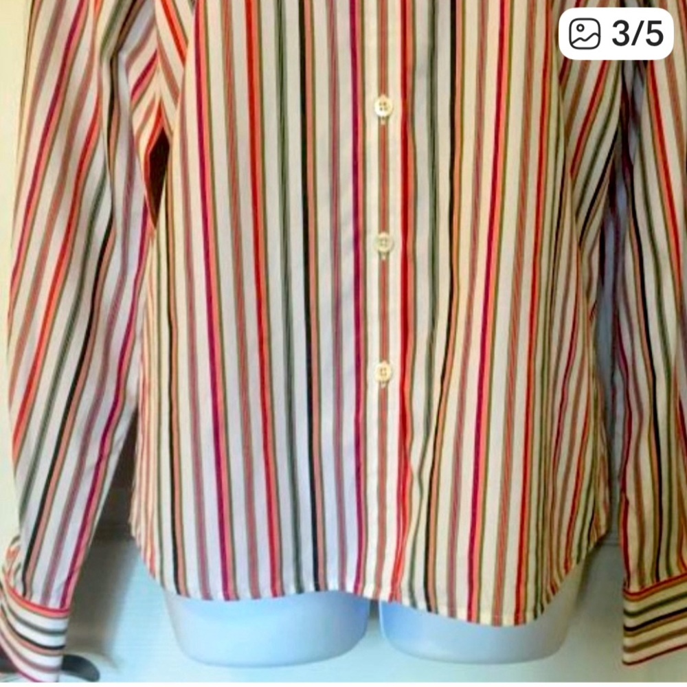 Faconnable Button Down Shirt _ Multi Color Stripe - image 2